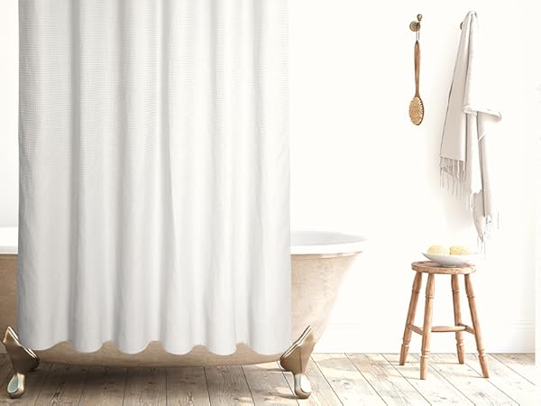 Waffle Weave shower curtain