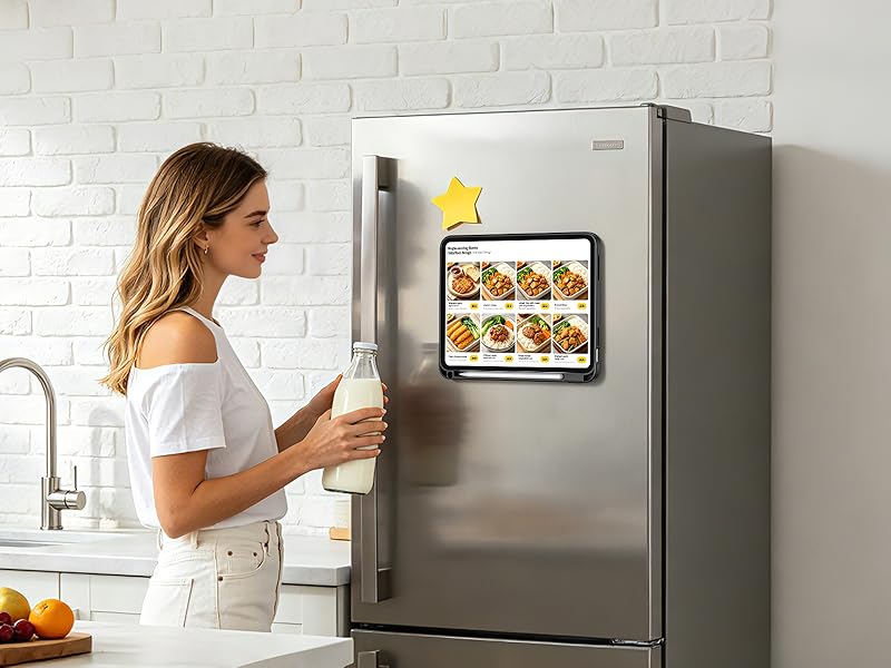 use ipad a16 magnetic case attach Refrigerator for cooking free you hands