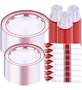 I00000 350 Pcs Red Plastic Dinnerware Set for 50 Guests Include: 50 Dinner Plastic Plates Disposa...