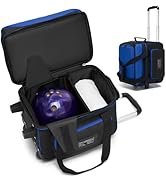 JMIANeodark Single Roller Bowling Bag with Wheels, 1 Bowling Ball Bag with Separate Shoe Compartm...