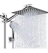 Shower Head Combo,10 Inch High Pressure Rain Shower Head with 11 Inch Adjustable Extension Arm an...