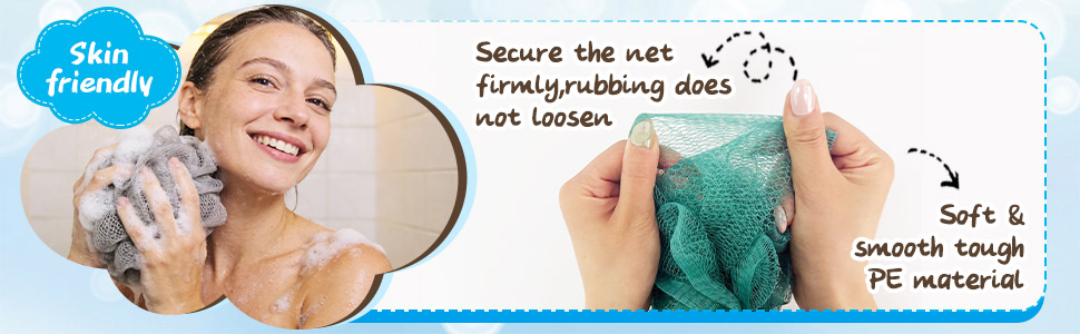 4 Soft Mesh Shower Loofahs