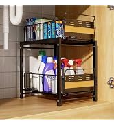 TAILI Under Sink Organizer and Storage, 2 Tier Pull Out Cabinet Organizer Slide Out Sink Shelf fo...
