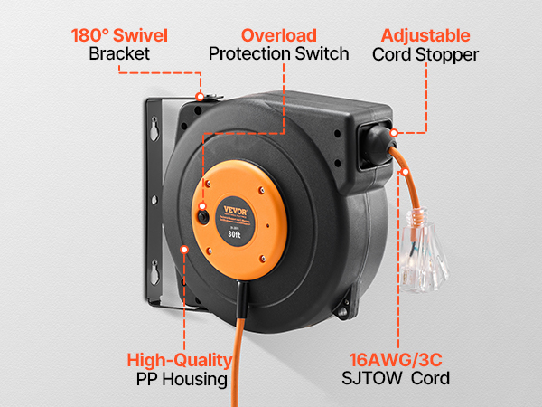 retractable cord reel heavy duty