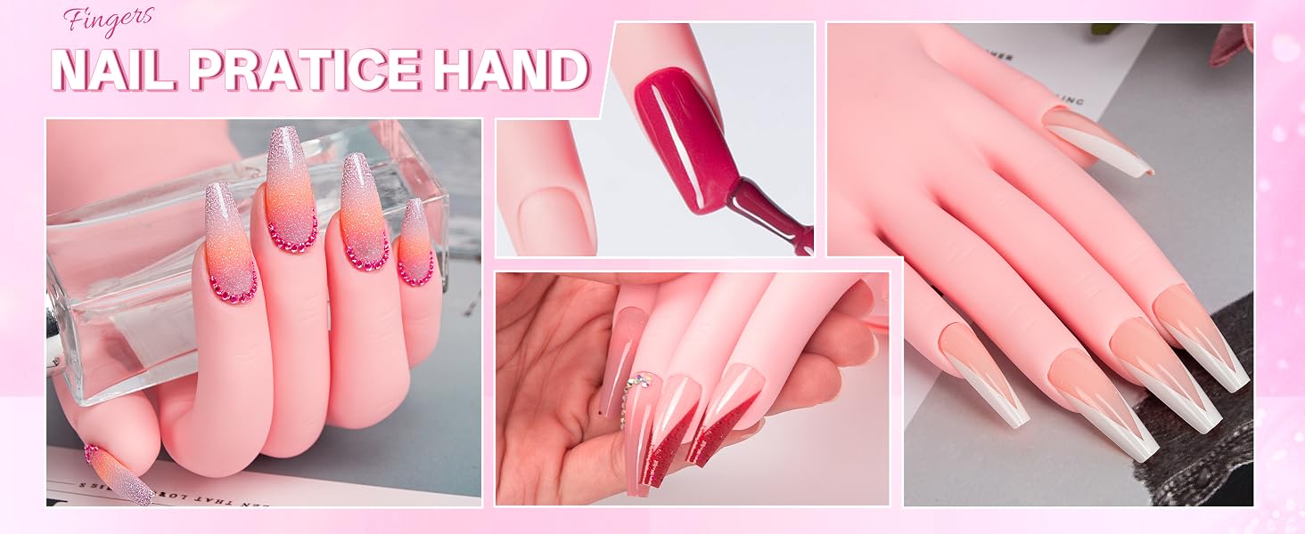 5 nail hand practice hand for nail practice