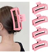 ZYTJ 5 Inche Pink Extra Large Claw Clips for Thick Hair and Long Hair, 4 Pack Xl Jumbo Claw clips...