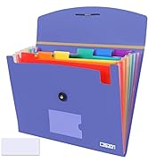 7 Pocket Accordian File Folders, Expanding File Folder A4 Letter Size Paper Portable Document Org...