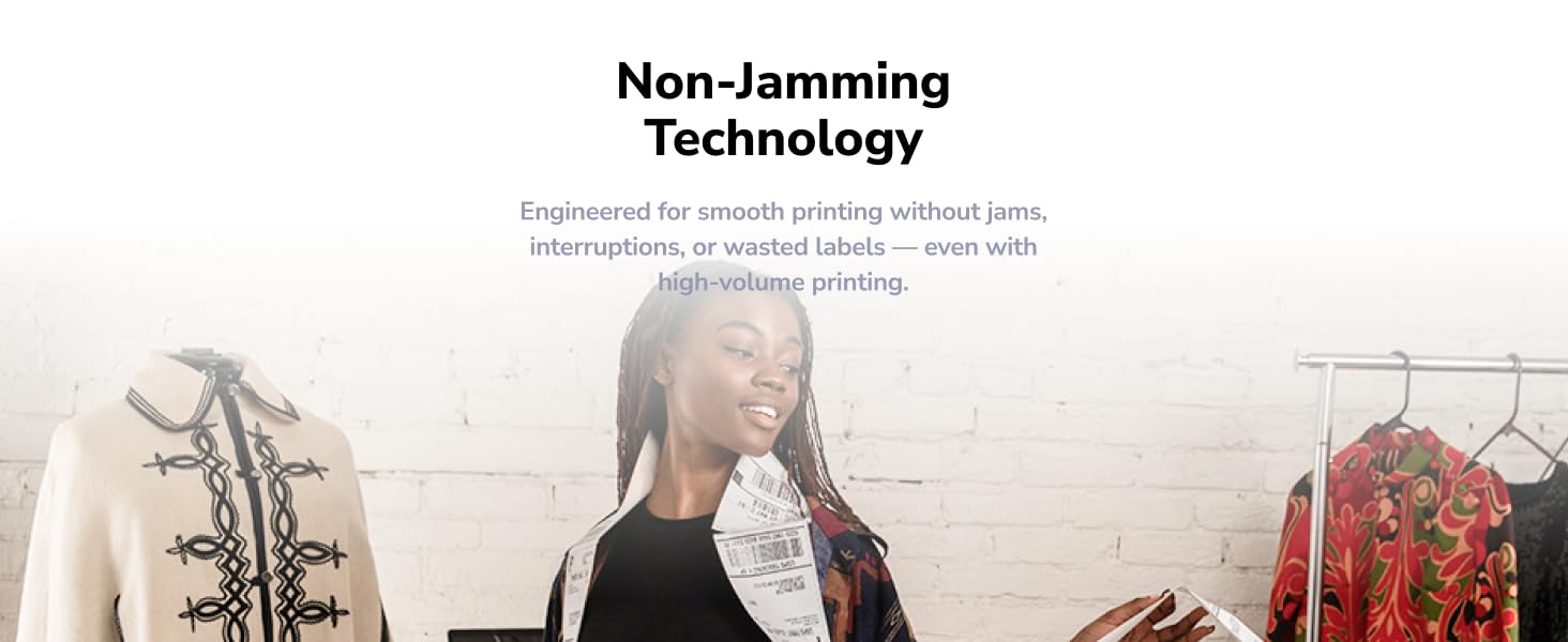 non jamming technology engineered smooth printing for high volume printers and no wasted labels