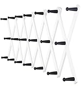 Dseap Accordian Wall Hanger: 16” High Wooden Wall Expandable Coat Rack, Hat Rack Holder, Accordio...