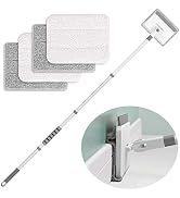 TIMIVO Baseboard Cleaner Tool with Handle,Wall Cleaner Mop with Extension Pole and 4 Reusable Cle...