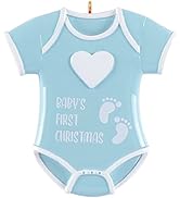 Baby's 1st Christmas 2022 - Personalized Baby Boy Christmas Ornament - Baby Boy‘s Short-Sleeve Or...