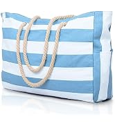 Beach Bags for Women, Large Waterproof Beach Tote Bag with Zipper Beach Bags Waterproof Sandproof...