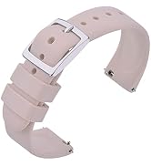 ANNEFIT Silicone Watch Bands, Quick Release Rubber Sport Strap 18mm with Classic Silver Clasp (Li...