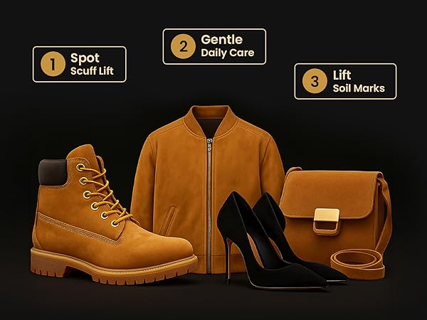 Fiamme Suede and Nubuck Cleaning Kit - Complete Brass & Nylon Brush Set, Suede Eraser for Shoes