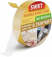SWRT Double Sided Fabric Tape 0.75" x 66FT – Heavy Duty | Hems, Fashion Dresses, Clothes & Curtai...