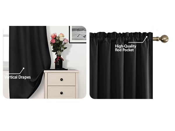 black blackout curtains for bedroom