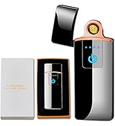 Electronic Lighter, Electric Lighter Windproof USB Rechargeable Slim Coil Lighter with Smart Fing...