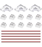 GOMING 2-Pin 0.32in/8mm Board Width COB Connector Kit 10 Transparent Gapless Connectors 3 L-Shape...