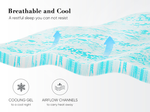 The special features of the DUMOS memory foam bed topper are breathable and cooling.