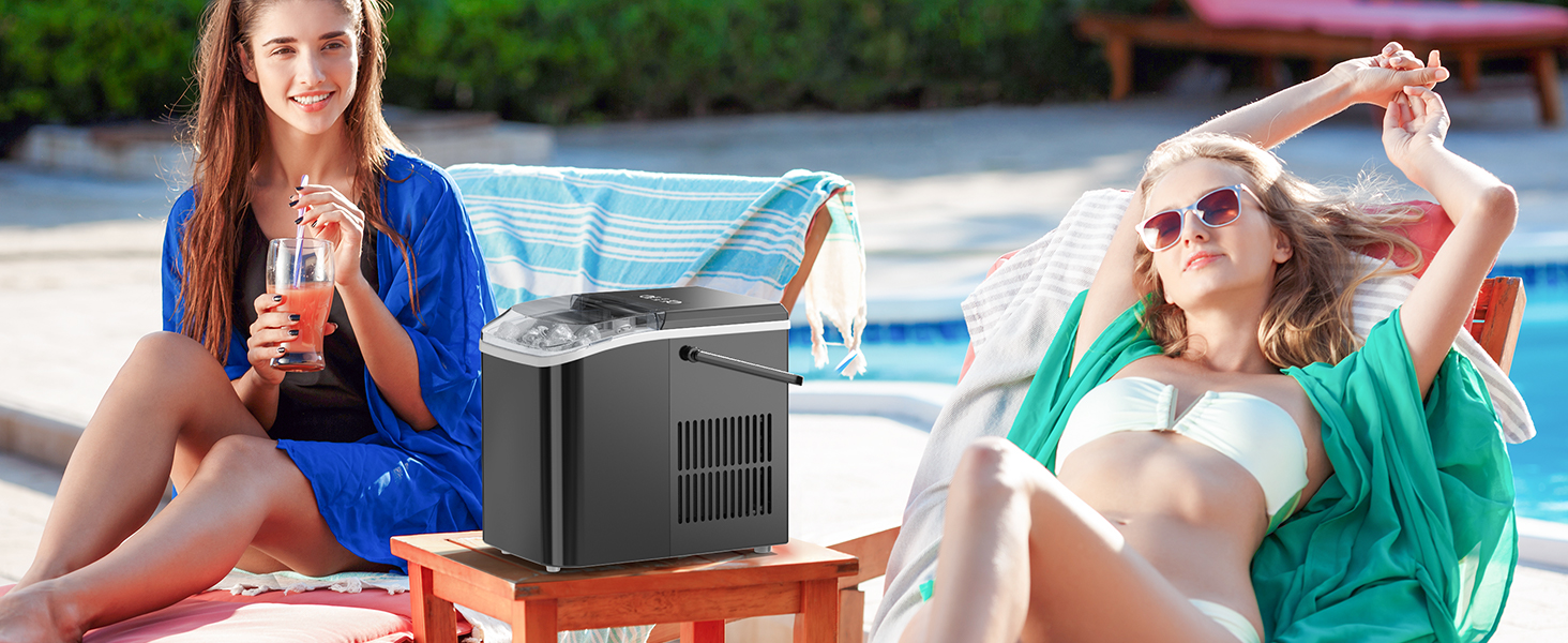 Countertop Ice Maker, Portable Ice Machine Self-Cleaning