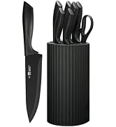 HUNTER.DUAL Knife Set, 8-Piece Kitchen Knife Set for Chef, Sharp Knife Set with Universal Knife B...