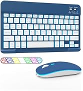 LAMA 7 Colors Backlit Bluetooth Keyboard and Mouse Combo for iPad Pro/Air/Mini, Ultra-Slim Rechar...