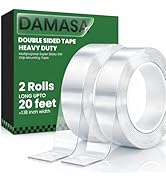 Heavy Duty Double Sided Tape 2 Rolls – 240" x 1.18" Clear Removable Nano Mounting Tape for Poster...