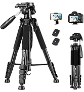 VICTIV 74” Camera Tripod, Tripod for Camera and Phone, Aluminum Heavy Duty Tripod Stand for Canon...