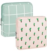2 Pack Period Bag for Teen Aged Girls, Sanitary Napkin Storage Bag, Functional Waterproof Sanitar...