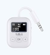 1Mii SafeFly Min Airplane Bluetooth Adapter for 2 Headphones, aptX Adaptive & HD Hi-Fi Sound, Dis...