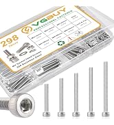 VGBUY 298pcs M4 Screws Assortment, M4 Screws Bolts for 3D Printer DIY, Hex Socket Head Cap Screw ...