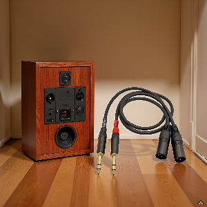 A sleek and modern product displayed on a minimalist wooden surface.