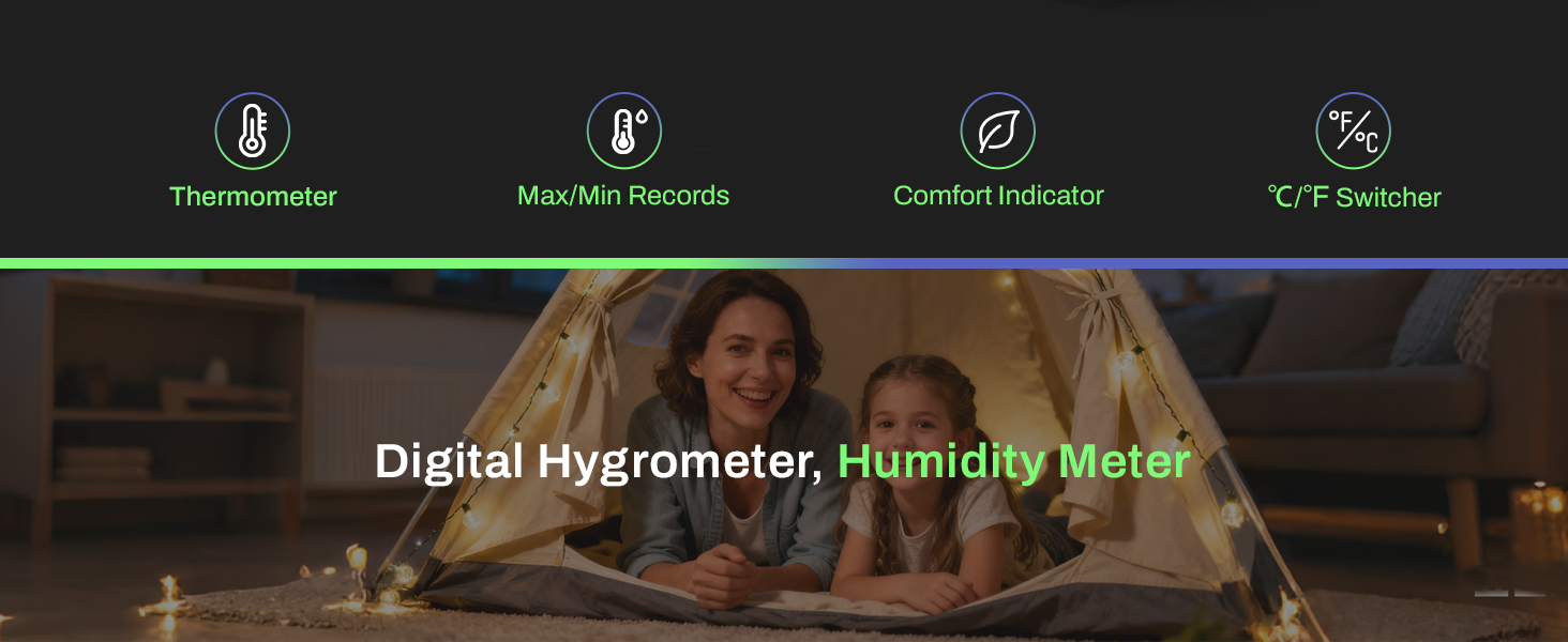 Digital Hygrometer Indoor Thermometer Humidity Meter