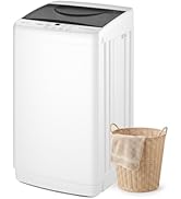 KMFurnila Portable Washing Machine, 1.06 Cu.Ft. Full-Automatic Laundry Machine with Child Safety ...