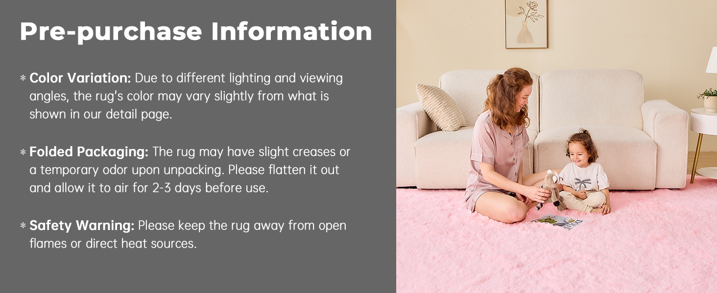 OPPODREAM Fluffy Area Rugs for Girls and Boys, Shaggy Rug for Bedroom, Fuzzy Carpet for Living Room