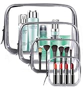 Meowoo Clear Travel Bags For Toiletries and Cosmetic, TSA Approved Clear Organizer Bags, Waterpro...