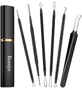 Boxoyx Pimple Popper Tool Kit - 6 Pcs Blackhead Remover Comedone Extractor Tool Kit with Metal Ca...