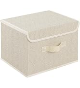 ENUMAIL Storage Boxes, Collapsible Storage Bins with Lids, Cotton and linen cloth Storage Baskets...