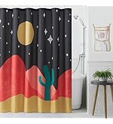 Stitch and Stone Fabric Shower Curtain Set, Polyester Liner with Hanging Bath Caddy Organizer to ...