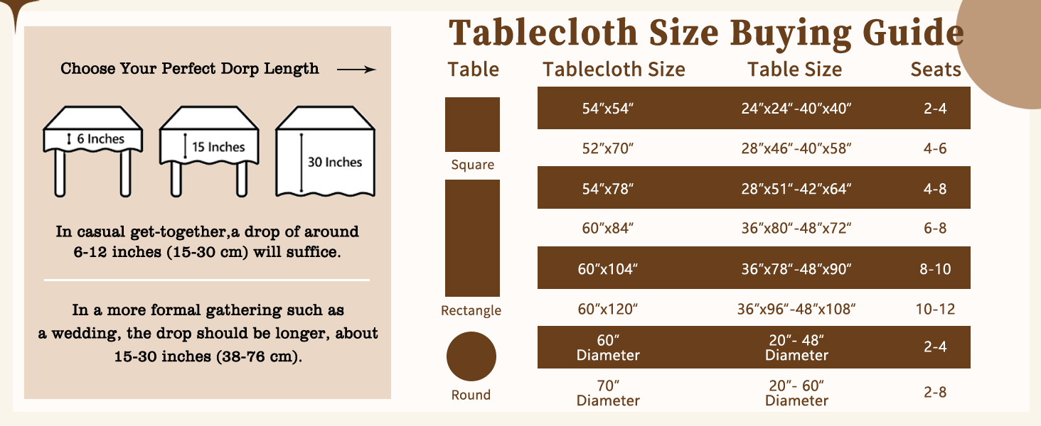 tablecloth size buying guide