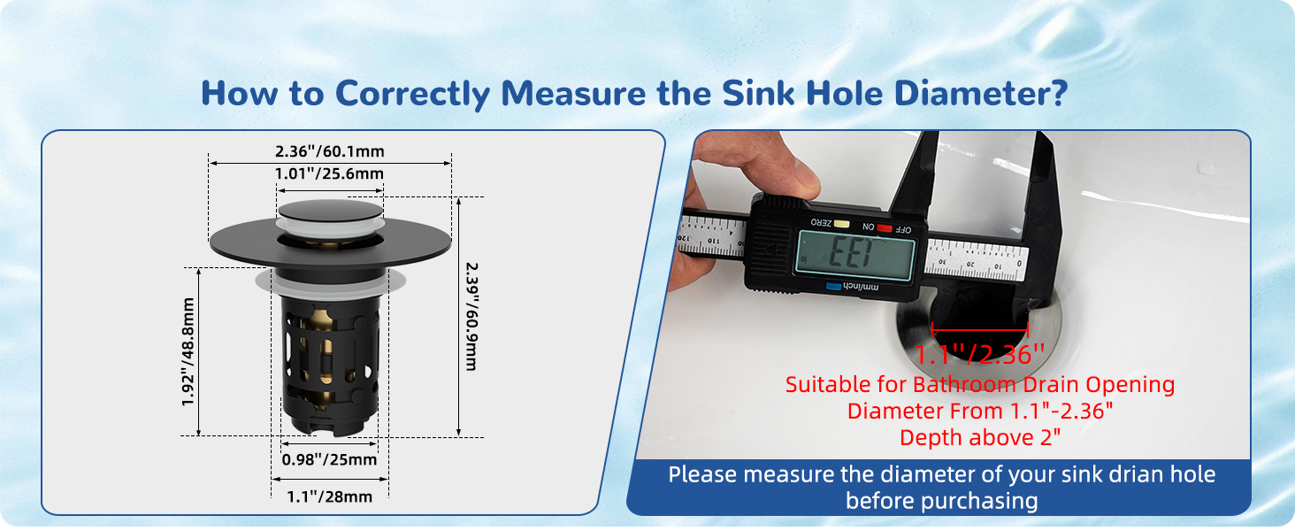 Measure Diameter &Depth