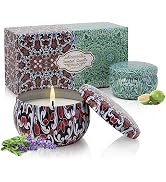 AGOL Candles Gifts for Women 2 Pack 2.5 oz Natural Floral Lavender and Lemon Candles Set, Aromath...