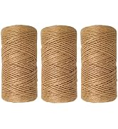 1000 Feet (c. 333 yards) 2mm 3 ply Natural Jute Twine String Rolls for Artworks and Crafts, Gift ...