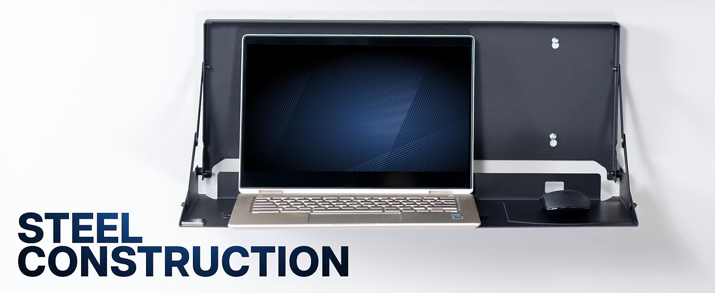 Flip Down Keyboard Tray Wall Mount STEEL CONSTRUCTION
