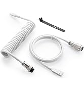 GUNMJO Pro Custom Coiled USB C Cable for Gaming Keyboard, Double-Sleeved Mechanical Keyboard Cabl...