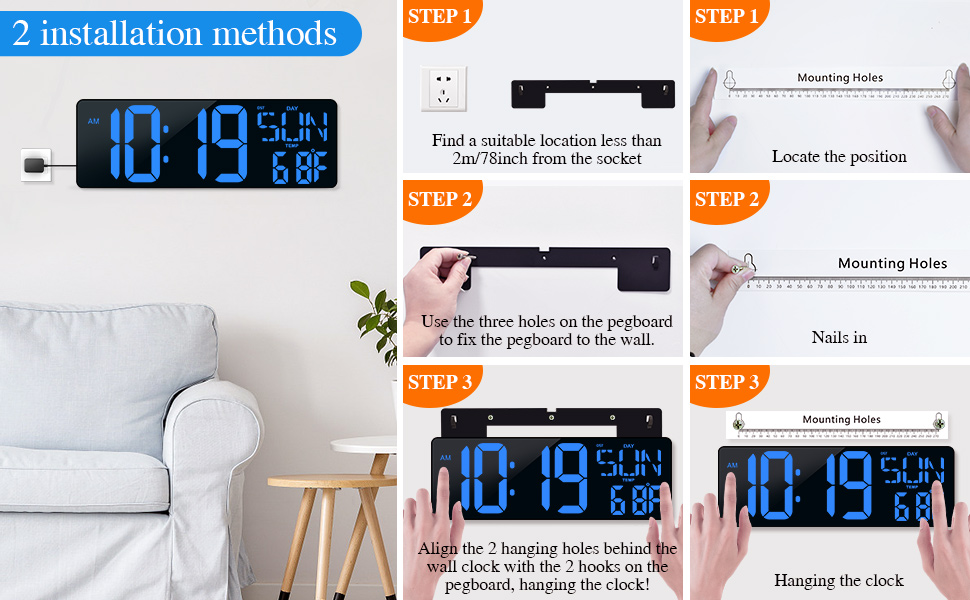 digital clock for wall