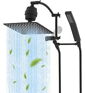 Hibbent All Metal 10'' Filtered Rainfall Shower Head with Handheld Combo, High Pressure Shower Wa...