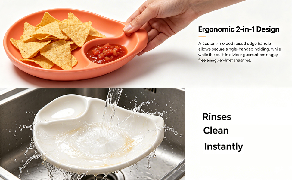 4 Pcs Veggie Platter Chips Dipping Dish