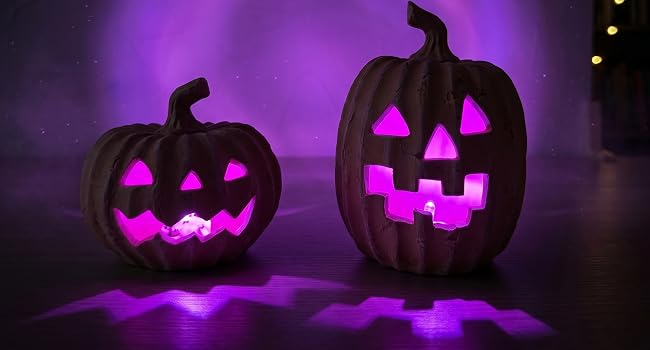 2 pack battery operated pumpkin lights