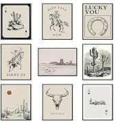 Western Cowboy Canvas Poster Print Wall Decor Set of 9
